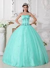 Sweetheart Pale Turquoise Beautiful Winter Quinceanera Dress