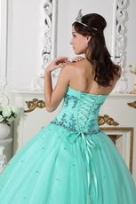 Sweetheart Pale Turquoise Beautiful Winter Quinceanera Dress