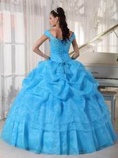 Off The Shoulder Aqua Quinceanera Dress Free Shipping