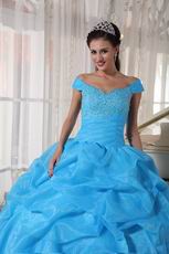 Off The Shoulder Aqua Quinceanera Dress Free Shipping