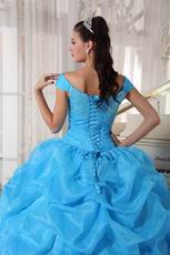 Off The Shoulder Aqua Quinceanera Dress Free Shipping