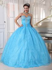 Discount Aqua Organza Dress To Christmas Quinceanera Party