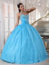 Discount Aqua Organza Dress To Christmas Quinceanera Party