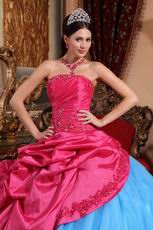 New Fashion Contrast Fabric Color 2014 Quinceanera Dress