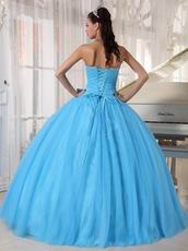 Young Girls Wear Aqua Quinceanera Dress With Bowknot Design