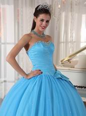 Young Girls Wear Aqua Quinceanera Dress With Bowknot Design