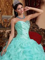 Light Sky Blue Sweetheart Ruffle Skirt Prom Ball Gown