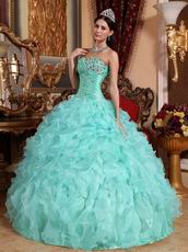 Light Sky Blue Sweetheart Ruffle Skirt Prom Ball Gown