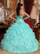 Light Sky Blue Sweetheart Ruffle Skirt Prom Ball Gown