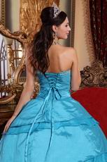 Deep Sky Blue Quinceanera Gown Looks Very Puffy