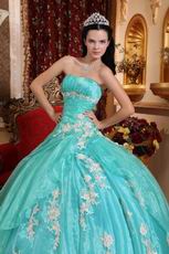 Floor Length Cheap Ball Dresses By Turquoise Organza