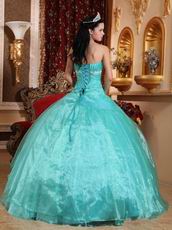 Floor Length Cheap Ball Dresses By Turquoise Organza