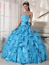 Beautiful Sky Blue Ruffles Skirt Quinceanera Dress Under $250