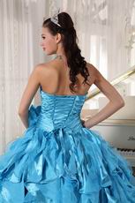 Beautiful Sky Blue Ruffles Skirt Quinceanera Dress Under $250