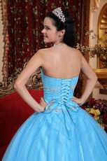 Strapless Aqua Blue Quinceanera Themes Dress Under 200 Dollars