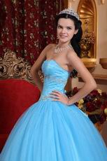 Strapless Aqua Blue Quinceanera Themes Dress Under 200 Dollars