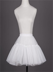 ELASTIC Waist 4 Layers Tulle Hoopless Crinoline Underskirt Short Petticoat