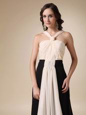 Front Split Skirt With Drapping V-neck Prom Dress