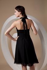 Halter Top Black Designer Homecoming Dress With Shwal