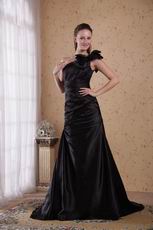 Modest One Shoulder New Style Black Evening Dress Los Angels