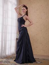 Halter Floor-length Black Skirt Navy Prom Dress Custom Fit