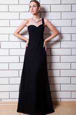 One Shoulder Floor Length Black Skirt Evening Dress Cheap