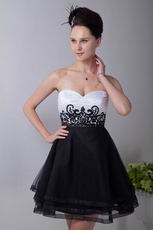 Side Zip A-line Black Sweet 16 Prom Dresses With Applique