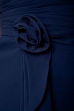 Simple Navy Blue Chiffon Short Bridesmaid Dress Under 100