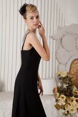 Modest Scoop Pearl Neck Black Juniors Evening Dress