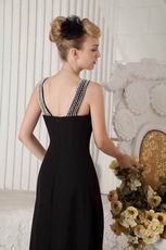 Modest Scoop Pearl Neck Black Juniors Evening Dress