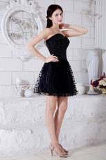 Sweetheart Beaded Bodice Mini Black Dress For Sweet 16