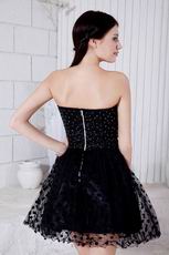 Sweetheart Beaded Bodice Mini Black Dress For Sweet 16