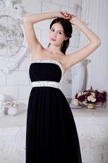 2019 Fashion Strapless A-line Black Chiffon Dress To Evening