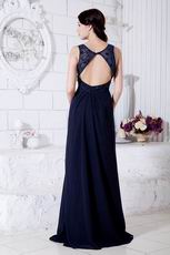 Cheap Straps Navy Blue Floor Length Skirt Evening Dress