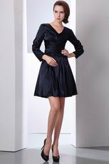 Long Sleeves Mother Of The Bride Black Short Dress