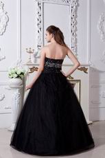 Designer Black Quinceanera Dress With Handmade Flowers