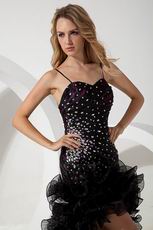 Spaghetti Straps Asymmetrical Evening Dress For Sale