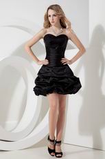 Flaring Sequin Bodice Lace Up Black Short Evening Dress Gown