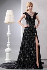 Sexy Lace Black Mother Of The Bride Dress With High Split