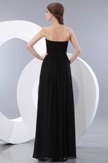 Elegant Handmade Rosette Front Black Evening Dress