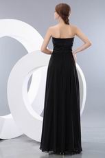 Criss Cross Floor Length Black Evening Dance Dress