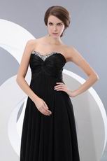 Criss Cross Floor Length Black Evening Dance Dress