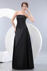 Modest Strapless A-line Skirt Black La Evening Dress