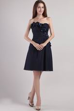 Sleeveless Mini-length Black Dress For Bridesmaid Cheap