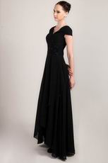 High Low Skirt Black Mother of the Bride Dress Cheap
