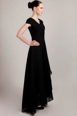 High Low Skirt Black Mother of the Bride Dress Cheap