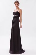 Romantic Sweetheart Black Chiffon Hand made Prom Dress