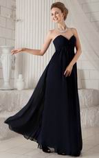 Black Sweetheart Style Floor Length Bridesmaid Dress