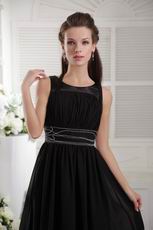 Black Scoop Knee-length Chiffon Sweet 16 Dress With Beading