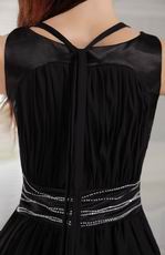 Black Scoop Knee-length Chiffon Sweet 16 Dress With Beading